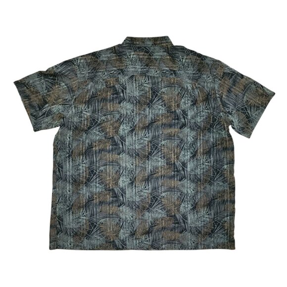 Van Heusen Shirt Mens Plus Size 4XL Brown Black Tropical Palm Leaf Dark Vacation - Picture 8 of 8